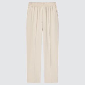 UNIQLO Wide Straight Pants Khaki Natural Tan Beige Womens XL Pull in Trouser